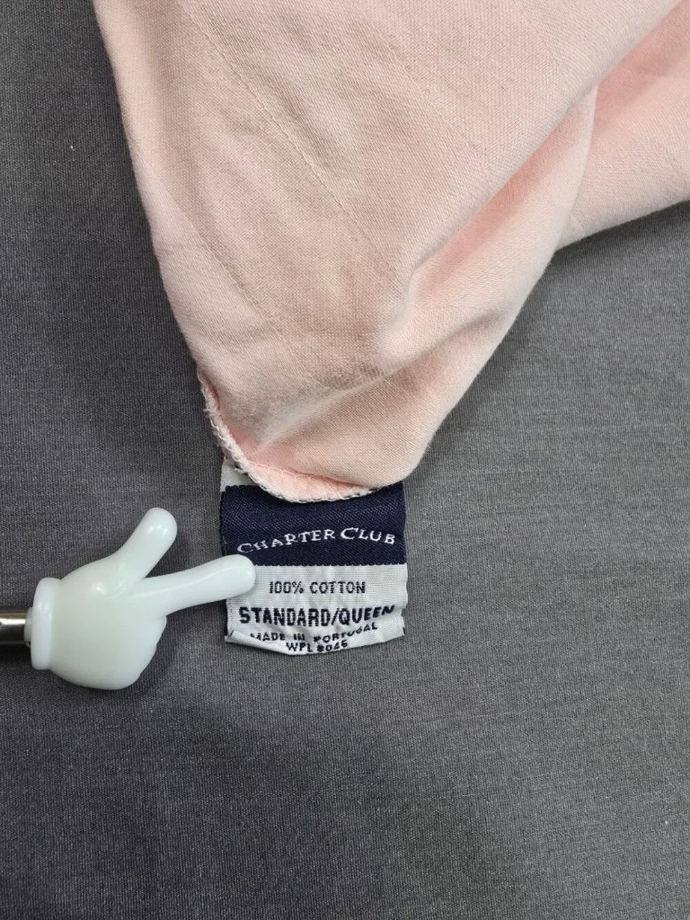 Charter Club Standard/Queen Damask Pillowcase 100% Cotton Pink Striped